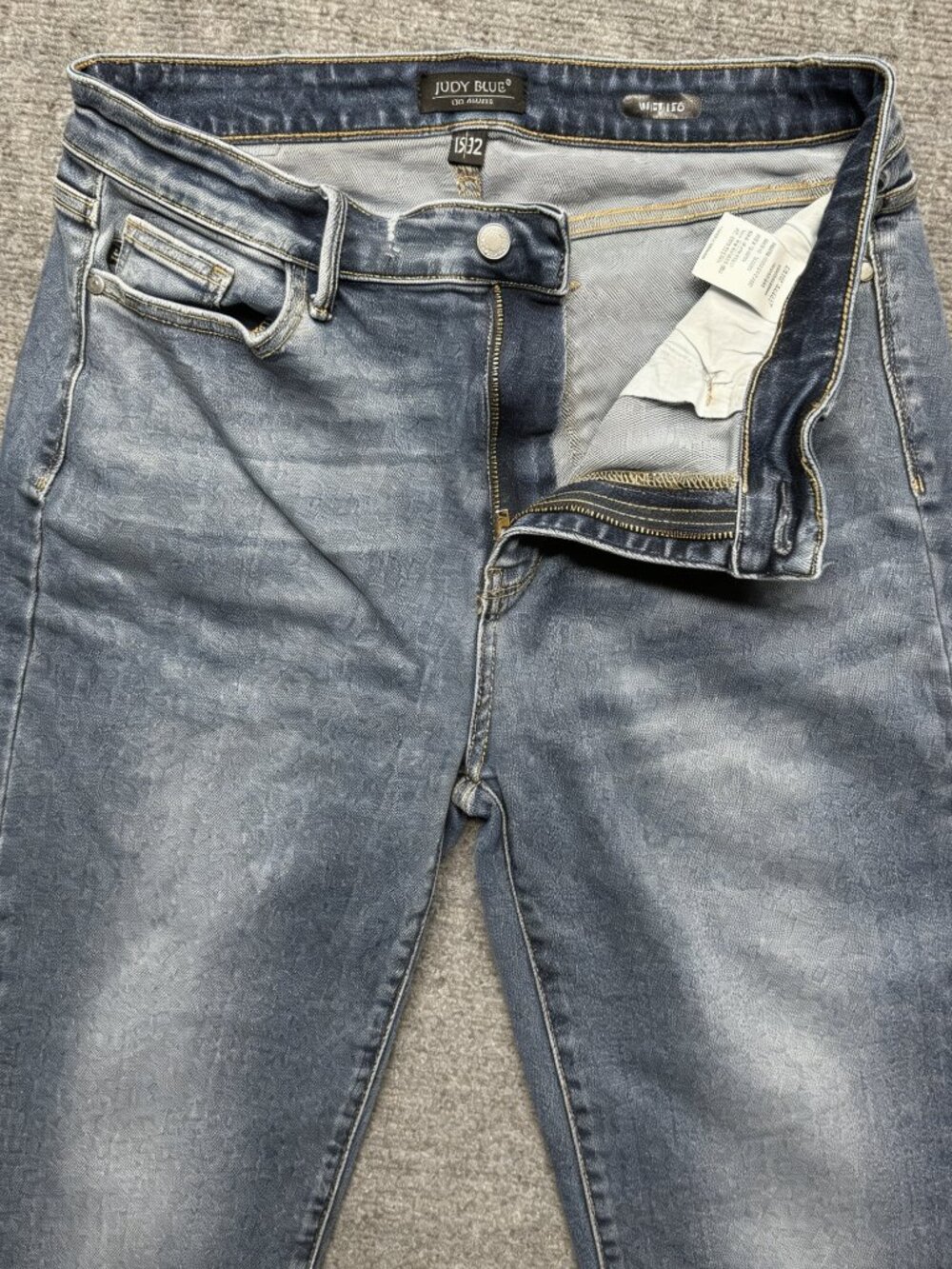 Judy Blue Jeans Womens 15/32 Blue Wide Leg Mid Rise Baggy Hemmed (32x28) - Picture 2 of 4